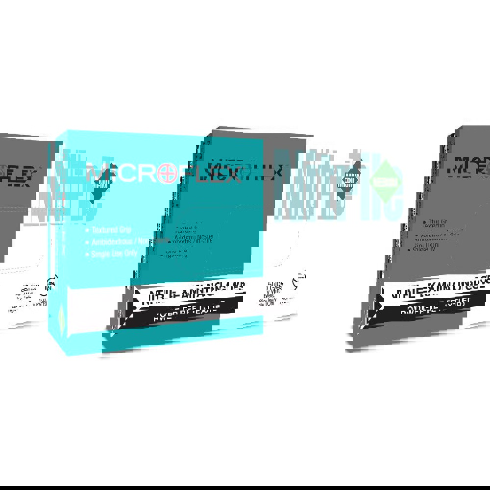 Disposable/Single Use Gloves; Primary Material: Nitrile ; Thickness (mil): 7.5 ; Grip Surface: Textured (Fingertips) ; Grade: Food ; Cuff Type: Extended ; Length (Inch): 11.8